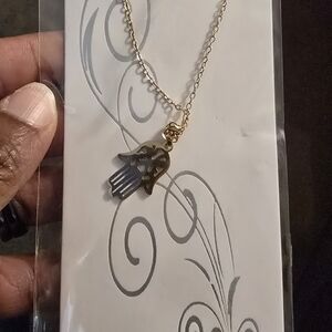 Elegant Gold Hamsa Necklace NIB